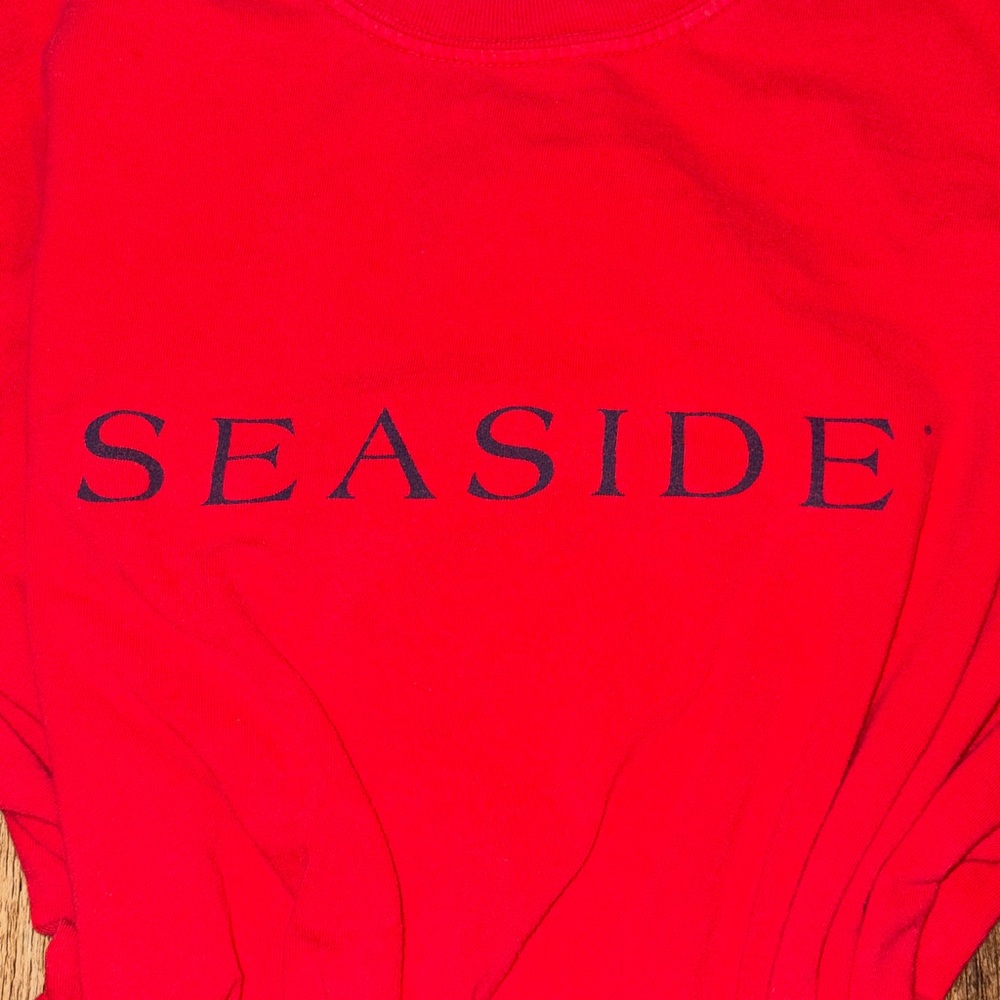 Red SEASIDE tee Large - Picture 2 of 5